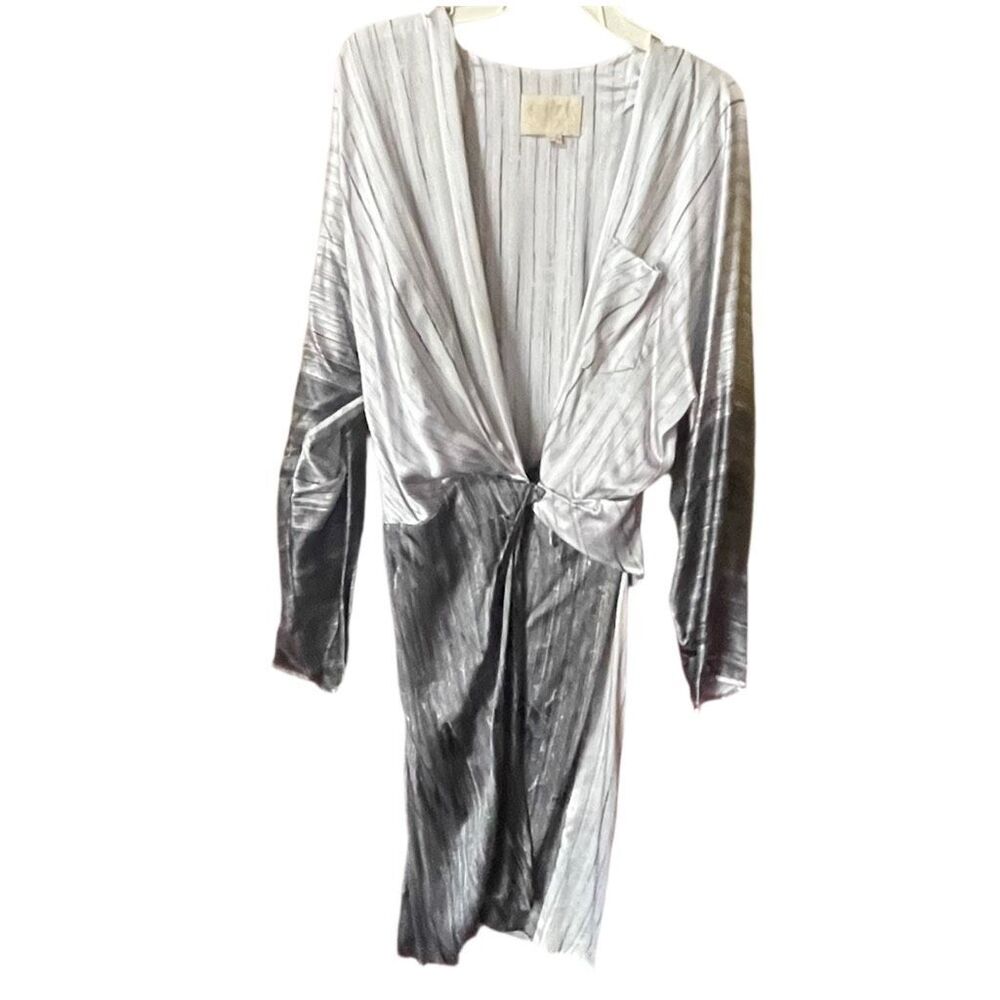 Rachel Roy size 10 100% silk wrap dress dolman sleeves dress.